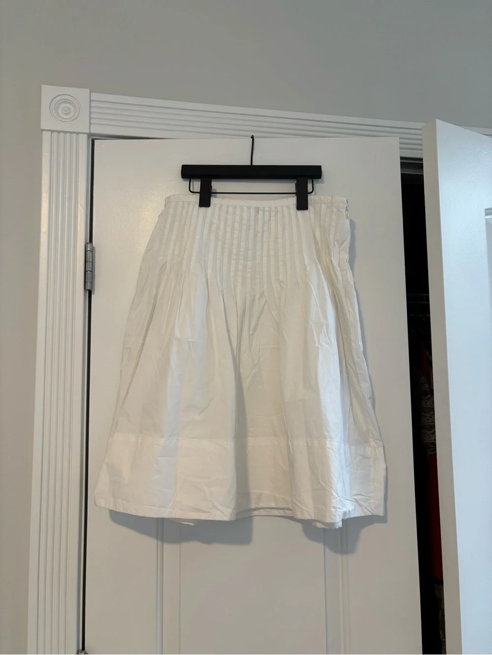 Free People White Pleated A-Line Skirt